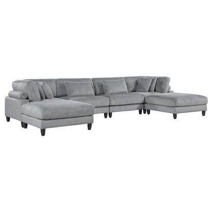 Homelegance  - Robstown 6-Piece Modular Sectional W/ Ottomans in Gray - 9688GYx62CR2AC2OT  view 4