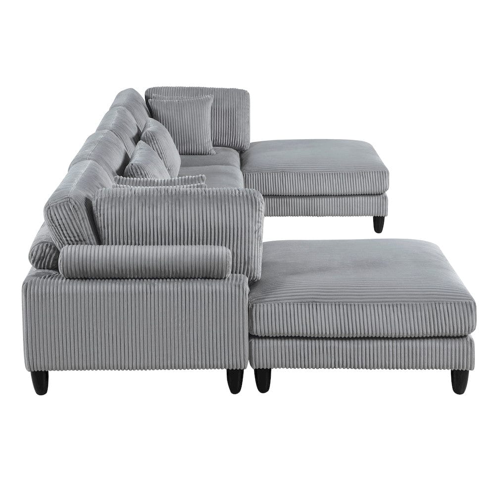 Homelegance  - Robstown 6-Piece Modular Sectional W/ Ottomans in Gray - 9688GYx62CR2AC2OT  view 6