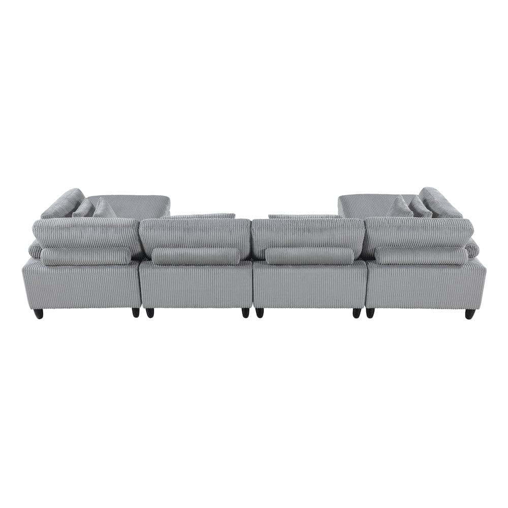 Homelegance  - Robstown 6-Piece Modular Sectional W/ Ottomans in Gray - 9688GYx62CR2AC2OT  view 9