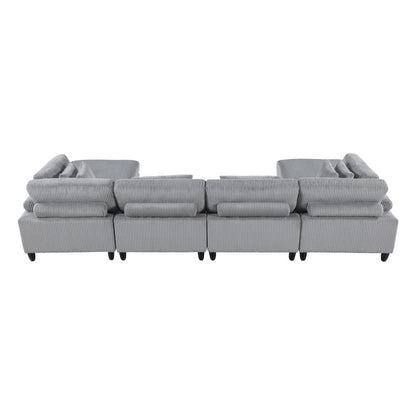 Homelegance  - Robstown 6-Piece Modular Sectional W/ Ottomans in Gray - 9688GYx62CR2AC2OT  view 9