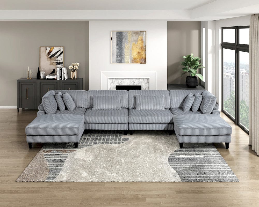 Homelegance  - Robstown Corner Seat in Gray - 9688GY-CR  view 6