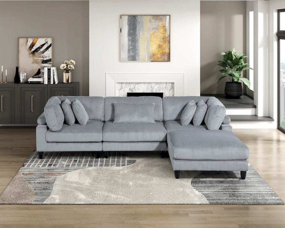 Homelegance  - Robstown Ottoman in Gray - 9688GY-4  view 6