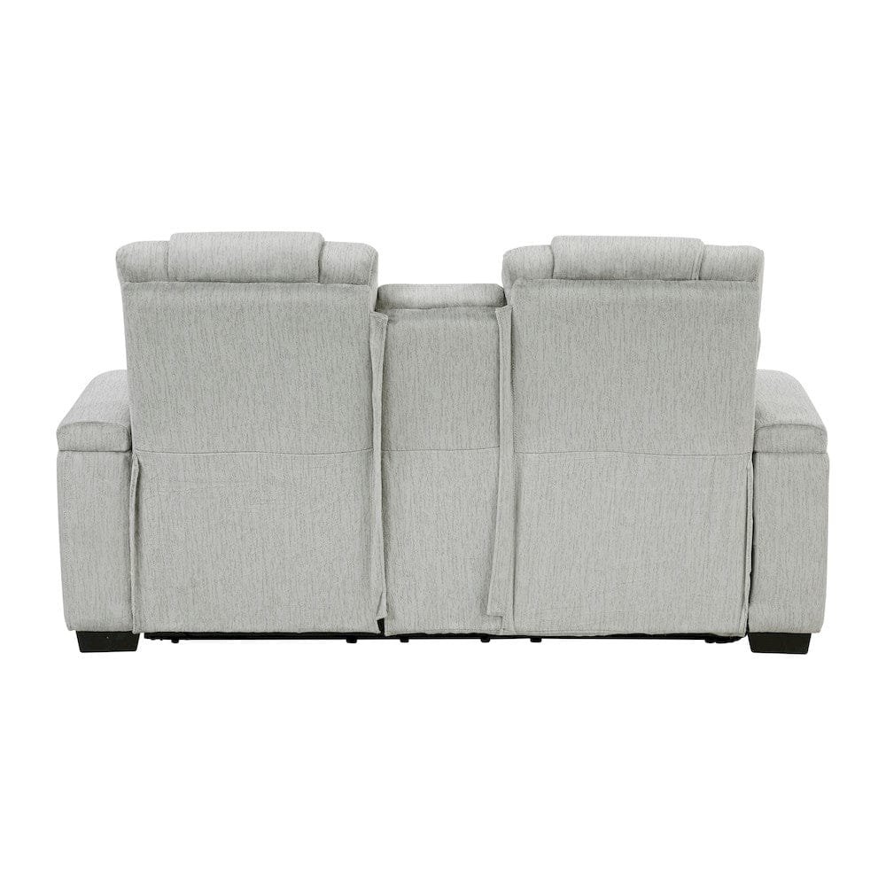 Homelegance  - Ronan Double Reclining Love Seat W/ Center Console, Wireless Speakers, Storage Arms, Cup holders and LED in Light gray - 8455GRY-2  view 4