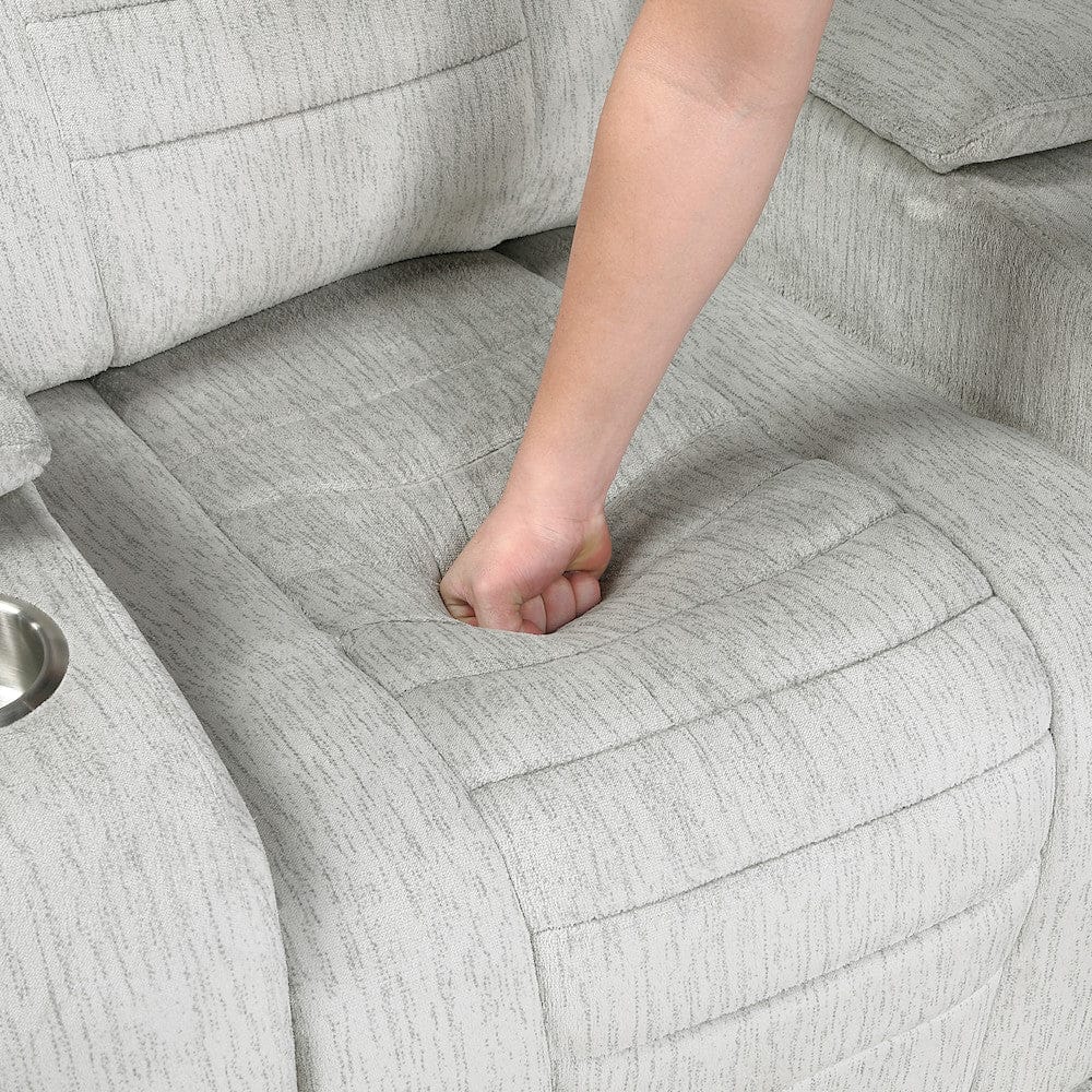 Homelegance  - Ronan Double Reclining Love Seat W/ Center Console, Wireless Speakers, Storage Arms, Cup holders and LED in Light gray - 8455GRY-2  view 12