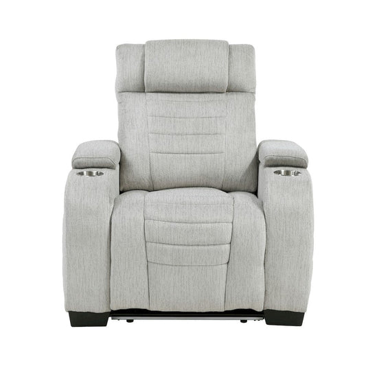Homelegance  - Ronan Reclining Chair in Light gray - 8455GRY-1  view 1