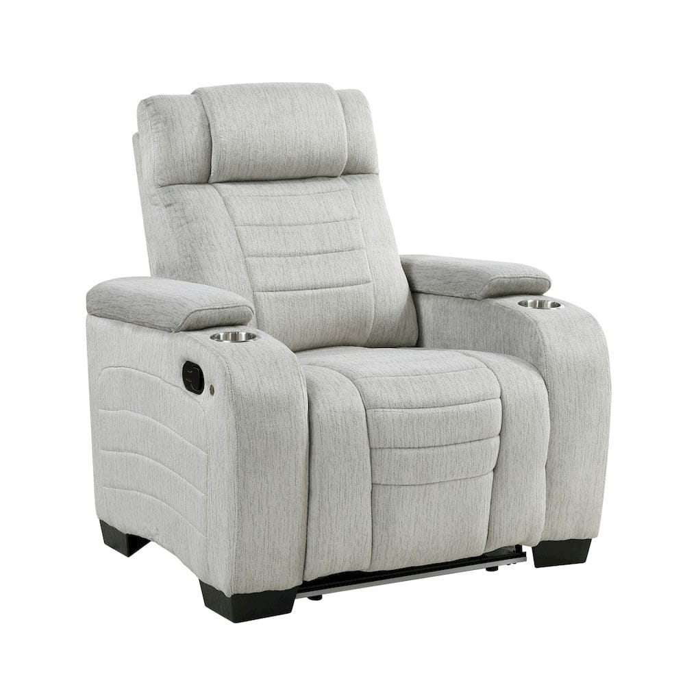 Homelegance  - Ronan Reclining Chair in Light gray - 8455GRY-1  view 3