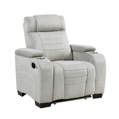 Homelegance  - Ronan Reclining Chair in Light gray - 8455GRY-1  view 3