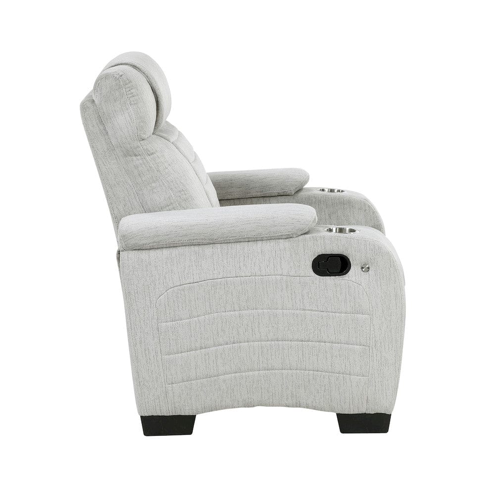 Homelegance  - Ronan Reclining Chair in Light gray - 8455GRY-1  view 4
