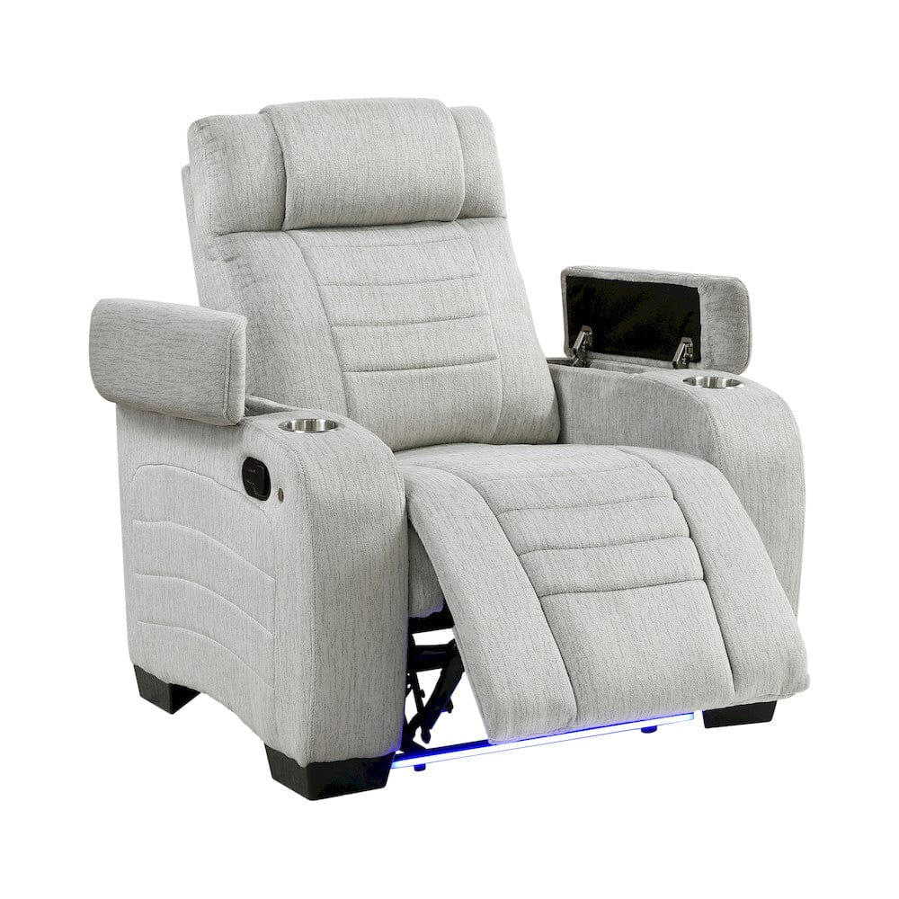 Homelegance  - Ronan Reclining Chair in Light gray - 8455GRY-1  view 7