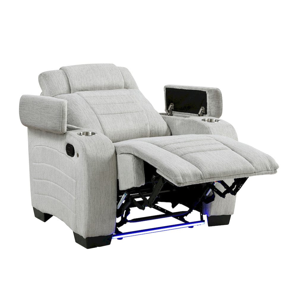 Homelegance  - Ronan Reclining Chair in Light gray - 8455GRY-1  view 8