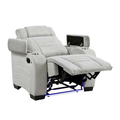 Homelegance  - Ronan Reclining Chair in Light gray - 8455GRY-1  view 8