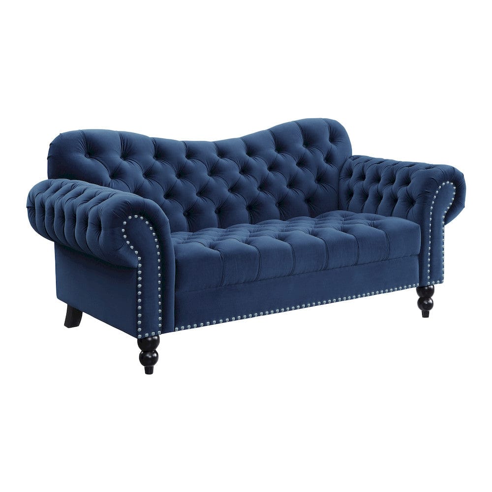 Homelegance  - Rosalie Love Seat in Navy blue - 9330BU-2  view 2