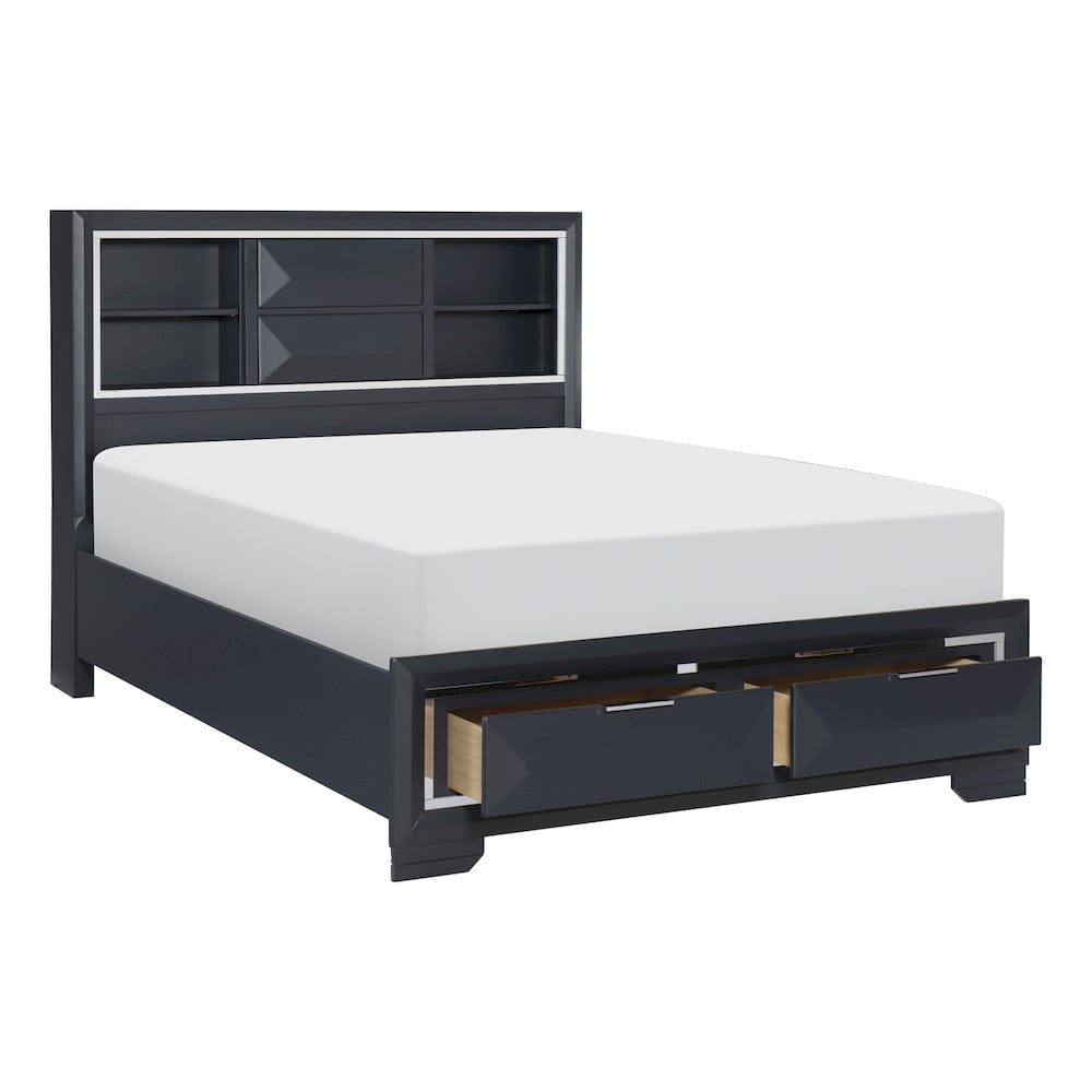Homelegance  - Rosemont Queen Platform Bed W/ Footboard Storage - 1553-1x  view 4