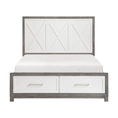 Homelegance  - Rowan Queen Platform Bed W/ Footboard Storage - 1366-1x  view 1