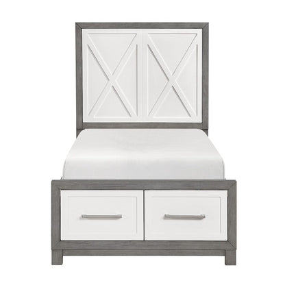 Homelegance  - Rowan Twin Platform Bed W/ Footboard Storage - 1366T-1x  view 1