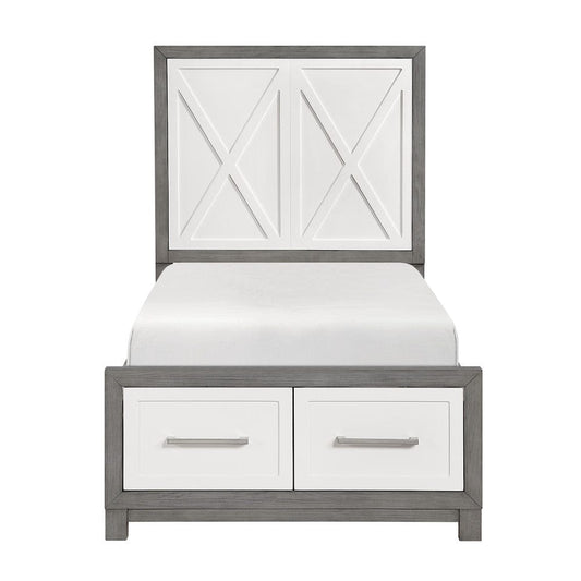 Homelegance  - Rowan Twin Platform Bed W/ Footboard Storage - 1366T-1x  view 1