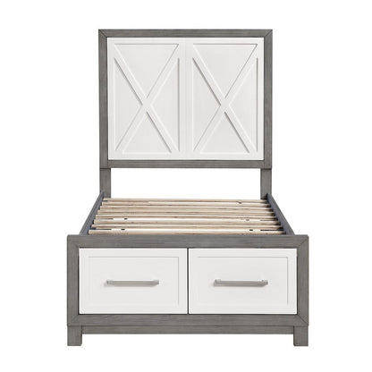 Homelegance  - Rowan Twin Platform Bed W/ Footboard Storage - 1366T-1x  view 4