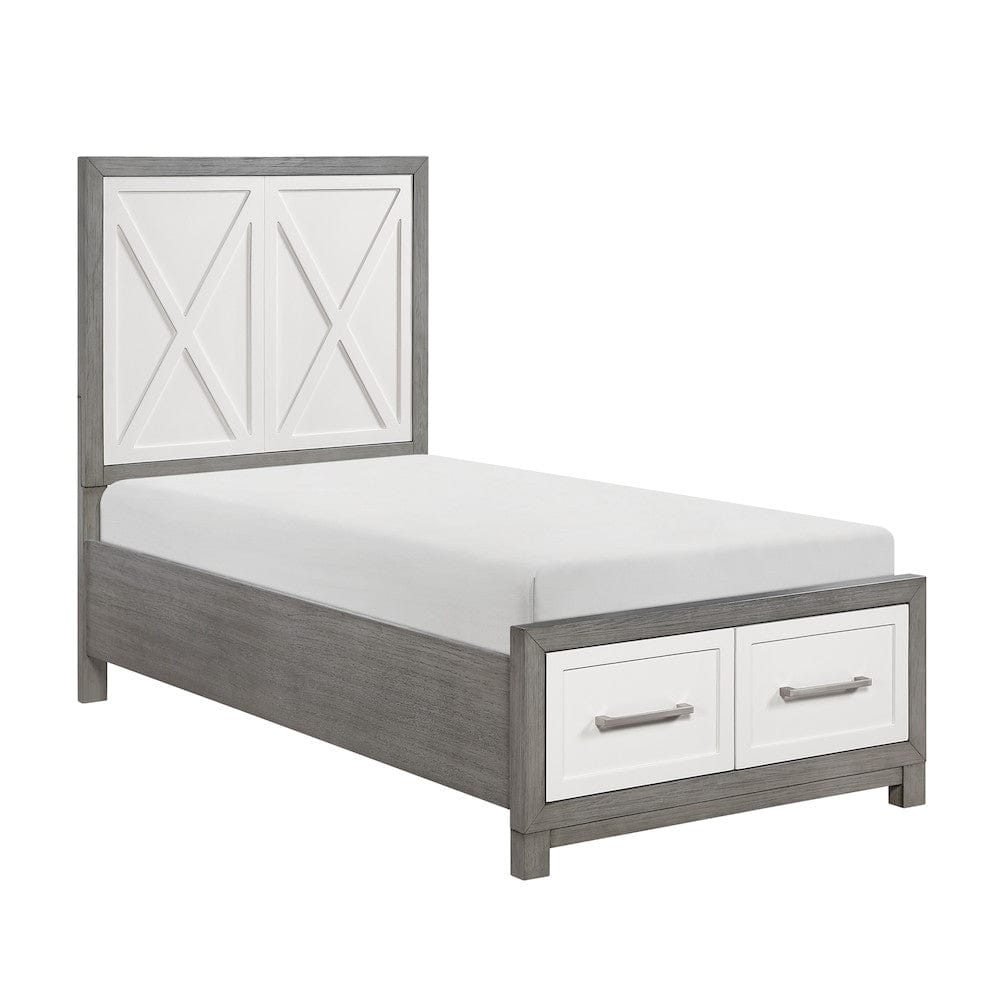 Homelegance  - Rowan Twin Platform Bed W/ Footboard Storage - 1366T-1x  view 5