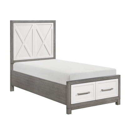 Homelegance  - Rowan Twin Platform Bed W/ Footboard Storage - 1366T-1x  view 5