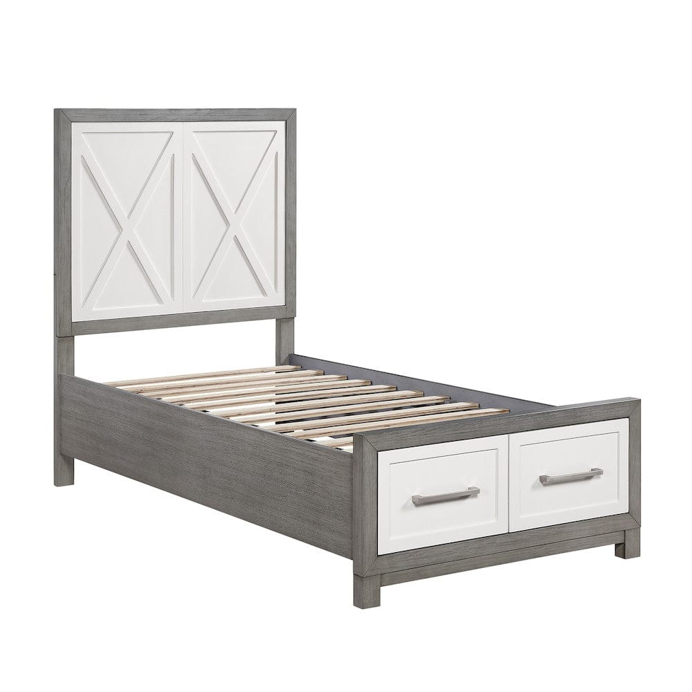 Homelegance  - Rowan Twin Platform Bed W/ Footboard Storage - 1366T-1x  view 6