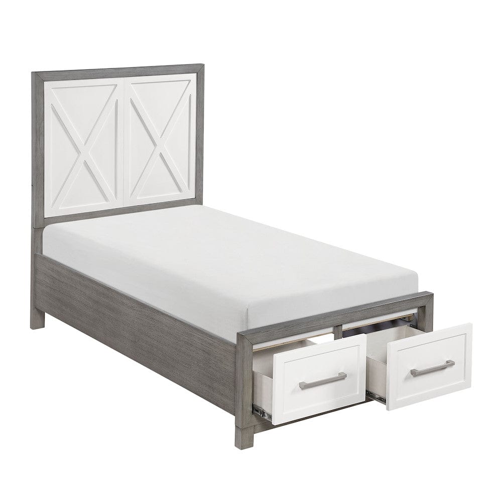Homelegance  - Rowan Twin Platform Bed W/ Footboard Storage - 1366T-1x  view 8