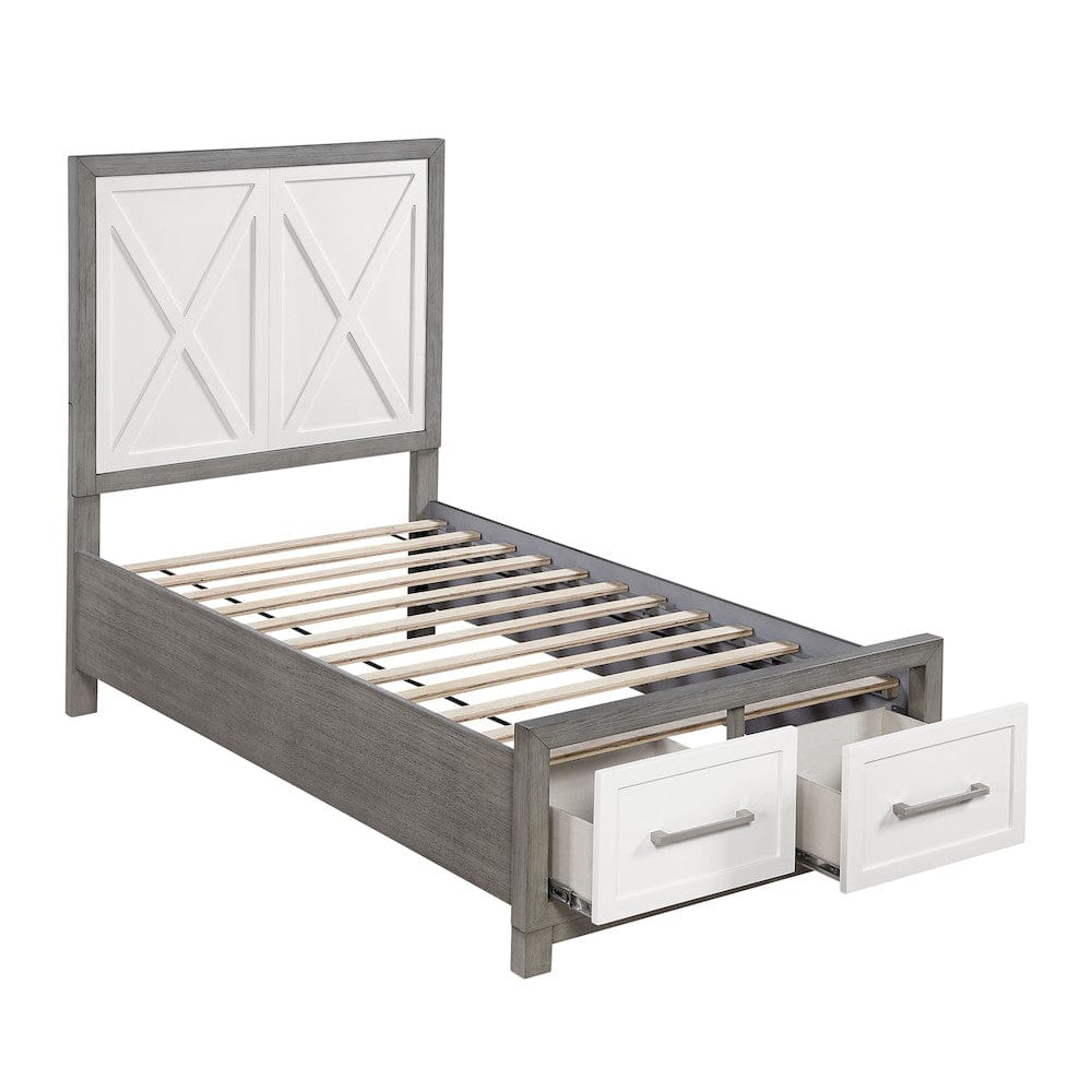 Homelegance  - Rowan Twin Platform Bed W/ Footboard Storage - 1366T-1x  view 9