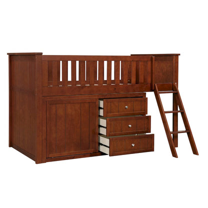 Homelegance  - Rowe Low Loft Bunk W/ Bookcase and 2 Dressers - B2013LLDC-1xBC2DR  view 4