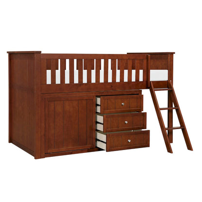 Homelegance  - Rowe Low Loft Bunk W/ Bookcase and 2 Dressers - B2013LLDC-1xBC2DR  view 5