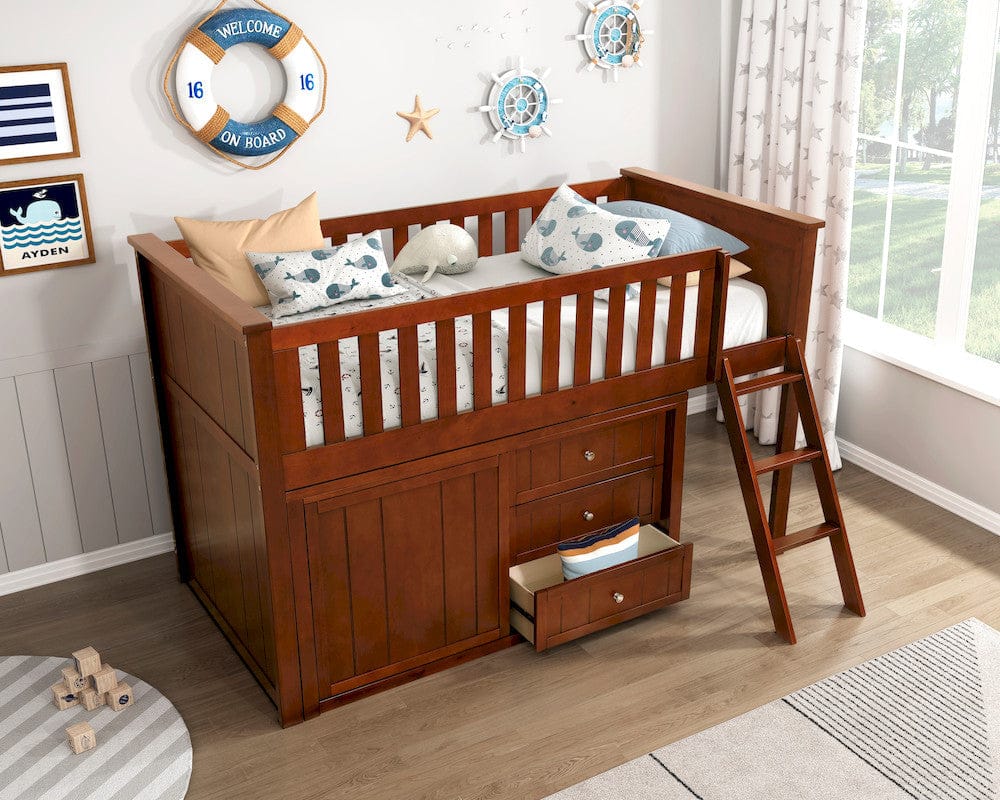 Homelegance  - Rowe Low Loft Bunk W/ Bookcase and 2 Dressers - B2013LLDC-1xBC2DR  view 8
