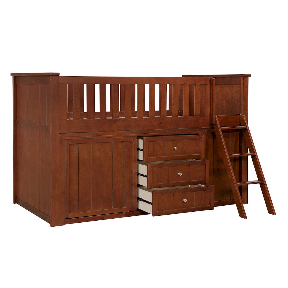 Homelegance  - Rowe Low Loft Bunk W/ Bookcase and 2 Dressers - B2013LLDC-1xBC2DR  view 12