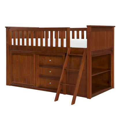 Homelegance  - Rowe Low Loft Bunk W/ Bookcase and Dresser - B2013LLDC-1xBCDR  view 3