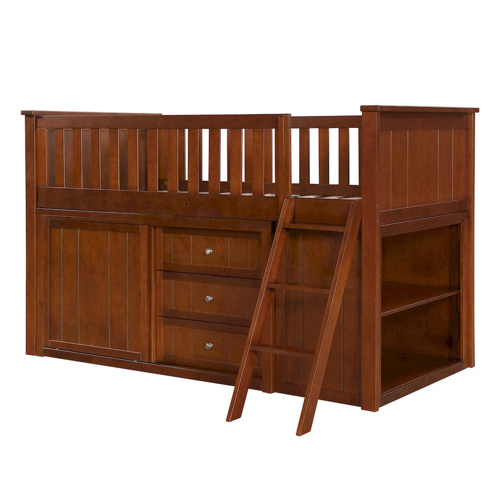Homelegance  - Rowe Low Loft Bunk W/ Bookcase and Dresser - B2013LLDC-1xBCDR  view 4