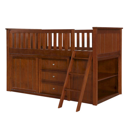 Homelegance  - Rowe Low Loft Bunk W/ Bookcase and Dresser - B2013LLDC-1xBCDR  view 4