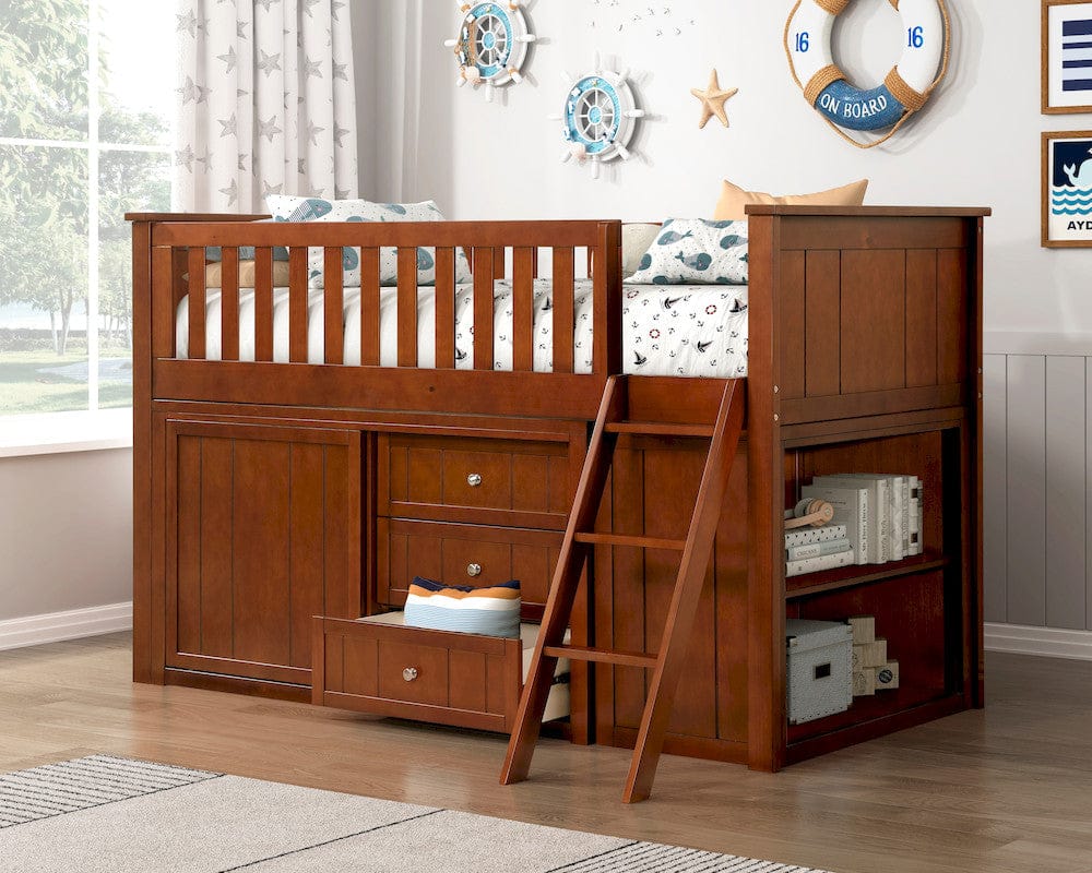 Homelegance  - Rowe Low Loft Bunk W/ Bookcase and Dresser - B2013LLDC-1xBCDR  view 12