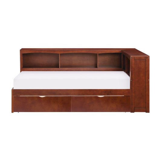 Homelegance  - Rowe Twin Bookcase Corner Platform Bed W/ Storage Boxes - B2013BCDC-1BCTx  view 2