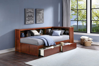 Homelegance  - Rowe Twin Bookcase Corner Platform Bed W/ Storage Boxes - B2013BCDC-1BCTx  view 7