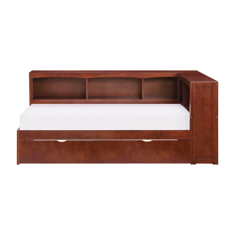 Homelegance  - Rowe Twin Bookcase Corner Platform Bed W/ Twin Trundle - B2013BCDC-1BCRx  view 3