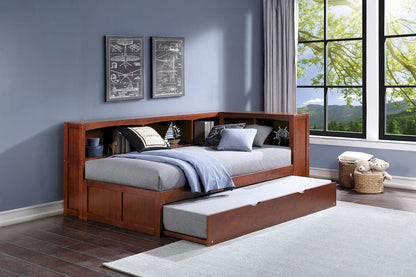 Homelegance  - Rowe Twin Bookcase Corner Platform Bed W/ Twin Trundle - B2013BCDC-1BCRx  view 10