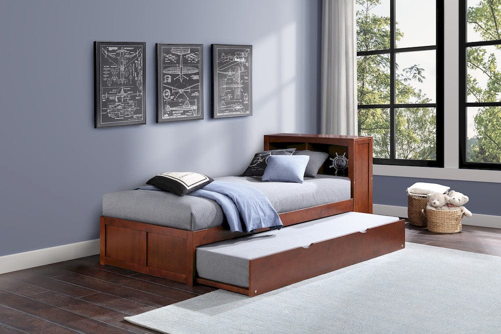Homelegance  - Rowe Twin Bookcase Platform Bed W/ Twin Trundle - B2013BCDC-1Rx  view 2