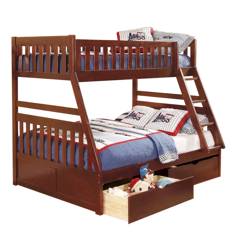 Homelegance  - Rowe Twin/Full Bunk Bed W/ Storage Boxes - B2013TFDC-1xT  view 1