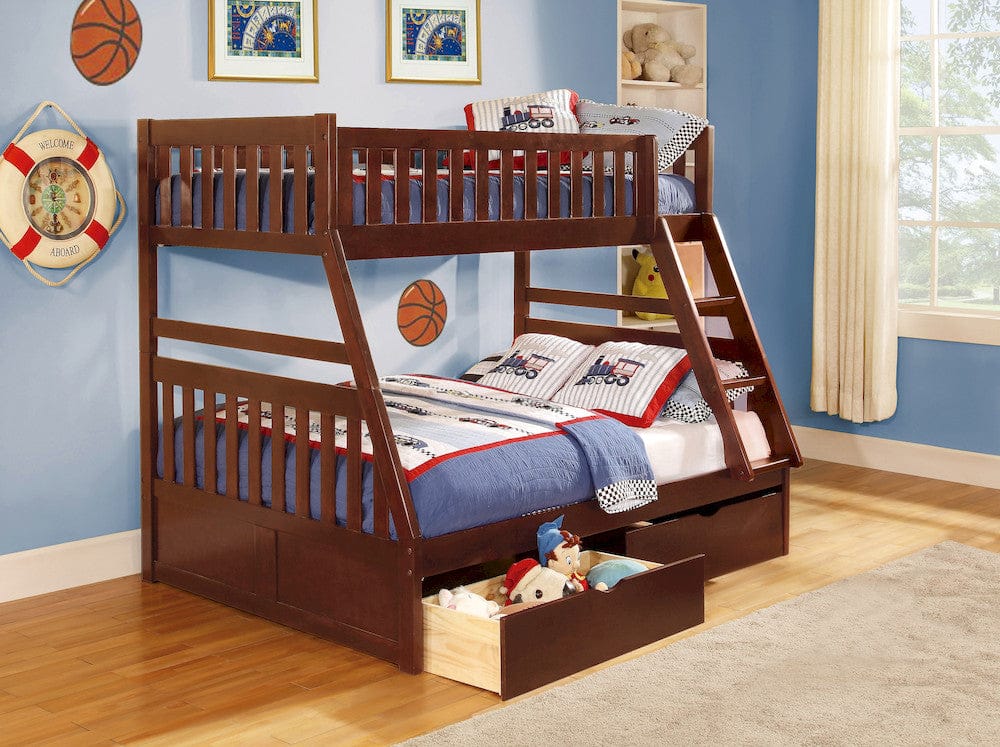 Homelegance  - Rowe Twin/Full Bunk Bed W/ Storage Boxes - B2013TFDC-1xT  view 3