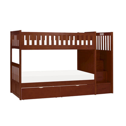 Homelegance  - Rowe Twin/Twin Step Bunk Bed W/ Storage Boxes - B2013SBDC-1xT  view 1