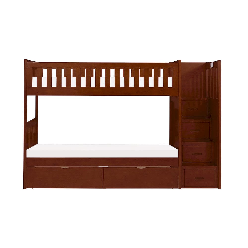 Homelegance  - Rowe Twin/Twin Step Bunk Bed W/ Storage Boxes - B2013SBDC-1xT  view 3