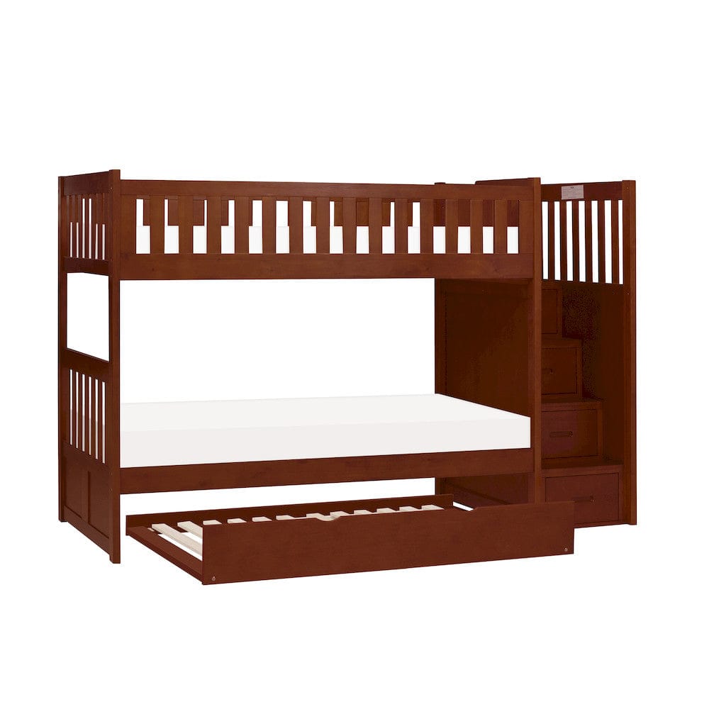 Homelegance  - Rowe Twin/Twin Step Bunk Bed W/ Twin Trundle - B2013SBDC-1xR  view 9