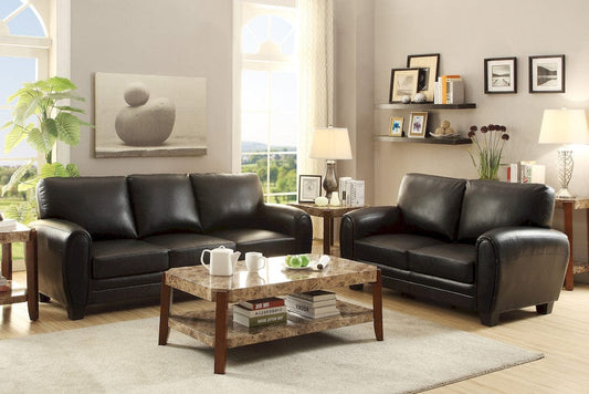 Homelegance  - Rubin Love Seat in Black - 9734BK-2  view 2