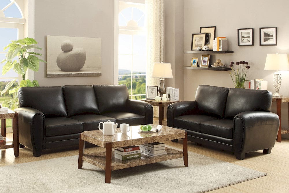 Homelegance  - Rubin Sofa in Black - 9734BK-3  view 4