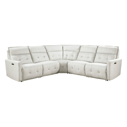 Homelegance  - Salida 5-Piece Modular Power Reclining Sectional W/ Power Headrests in White - 9444HMPx5SCPWH  view 1