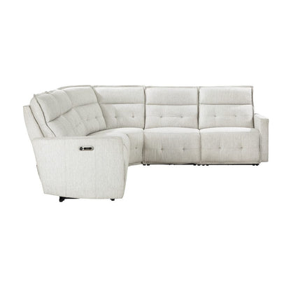 Homelegance  - Salida 5-Piece Modular Power Reclining Sectional W/ Power Headrests in White - 9444HMPx5SCPWH  view 4
