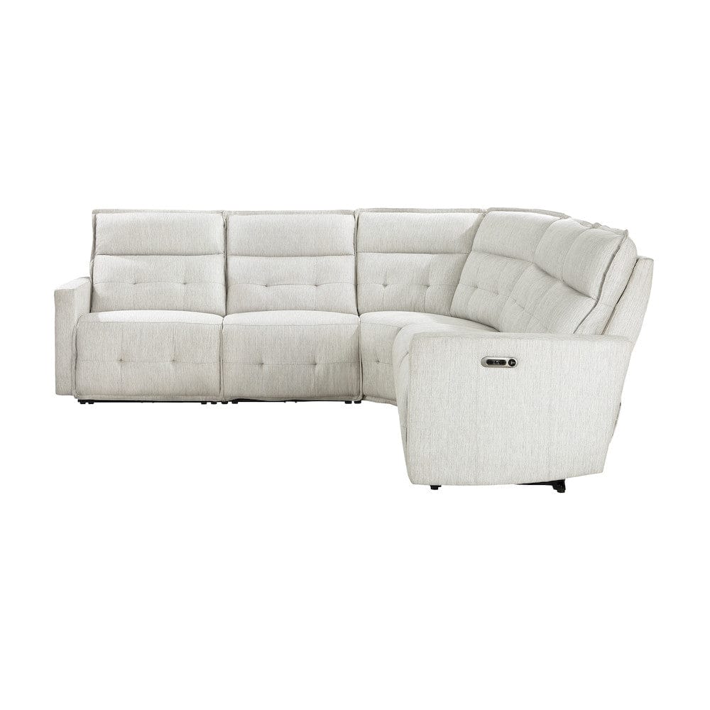 Homelegance  - Salida 5-Piece Modular Power Reclining Sectional W/ Power Headrests in White - 9444HMPx5SCPWH  view 5
