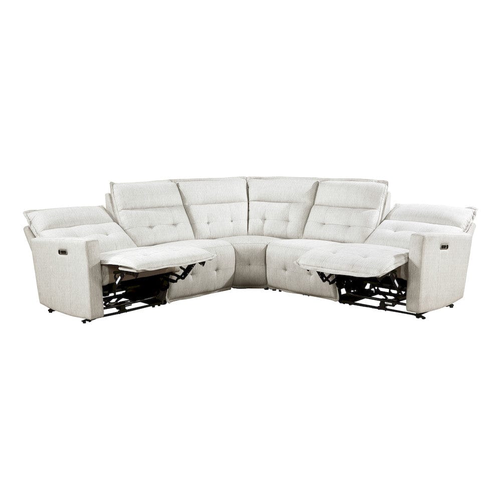 Homelegance  - Salida 5-Piece Modular Power Reclining Sectional W/ Power Headrests in White - 9444HMPx5SCPWH  view 7